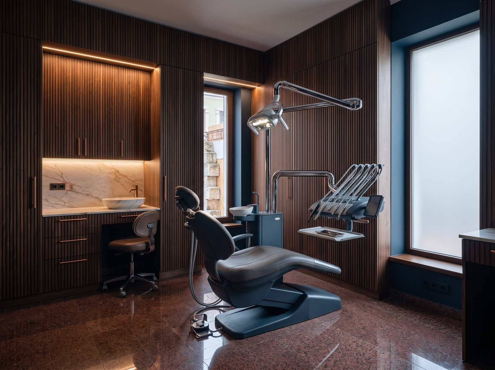 Modern treatment room with state-of-the-art dental equipment