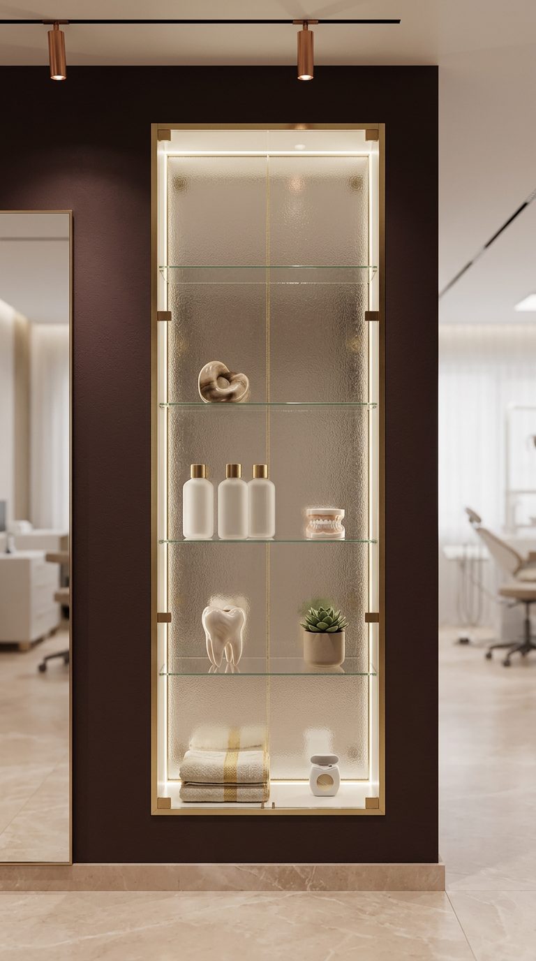 Minimalist display with dental care products
